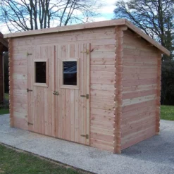 Abri Toit Monopente En Douglas DALMAT 5,62m² Madriers 20mm + Couverture Onduline - HABRITA -Jardin Fournitures Soldes abri dalmat 562m en madriers douglas 20mm sans plancher habrita 2