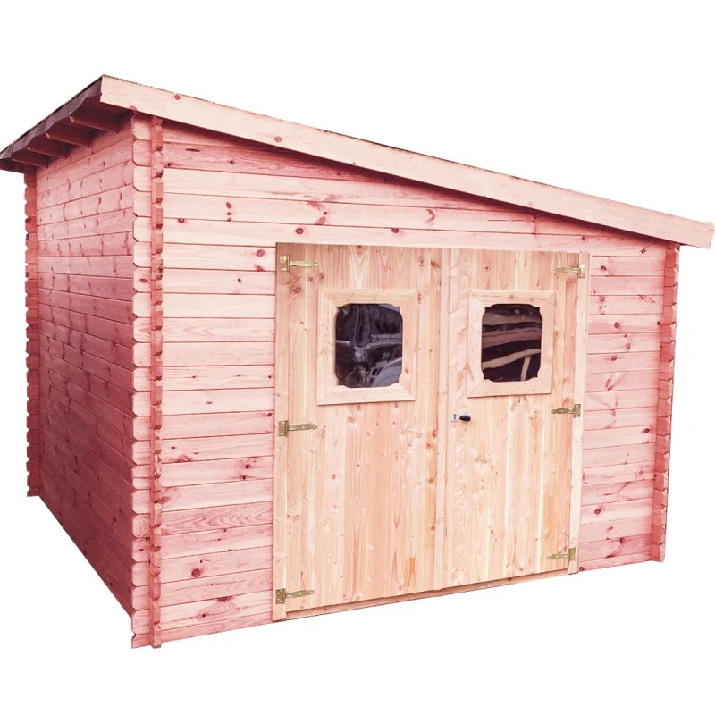 Abri En Douglas 28mm DANUBE 9,86m² Toit Monopente + Couverture Onduline- HABRITA 2 Abri En Douglas 28mm DANUBE 9,86m² Toit Monopente + Couverture Onduline- HABRITA – Image 2