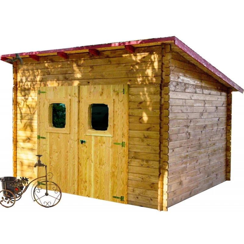 Abri En Douglas 28mm DANUBE 9,86m² Toit Monopente + Couverture Onduline- HABRITA 1 Abri En Douglas 28mm DANUBE 9,86m² Toit Monopente + Couverture Onduline- HABRITA