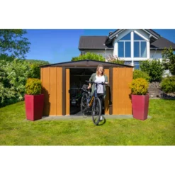 Abri De Jardin 11,58m² Toit Double Pente En Acier Galvanisé Aspect Bois Spacemaker 10 Abri De Jardin 11,58m² Toit Double Pente En Acier Galvanisé Aspect Bois Spacemaker -Jardin Fournitures Soldes abri de jardin 1158m toit double pente en acier galvanise aspect bois spacemaker 4