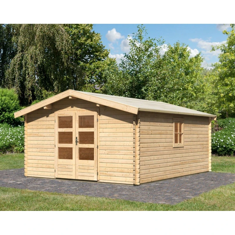 Abri De Jardin En Bois 18,46m² Avec Toit En Pente - Mühlheim 7 - Karibu 1 Abri De Jardin En Bois 18,46m² Avec Toit En Pente - Mühlheim 7 - Karibu