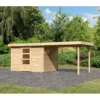 Abri De Jardin En Bois 6,55m² Avec Appentis De 2,80 M Freiburg 4 - Karibu