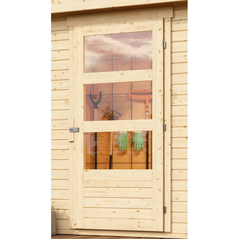 Abri De Jardin En Bois 9,24m² Freiburg 6 Avec Appentis De 2,40 M - Karibu 6 Abri De Jardin En Bois 9,24m² Freiburg 6 Avec Appentis De 2,40 M - Karibu – Image 6