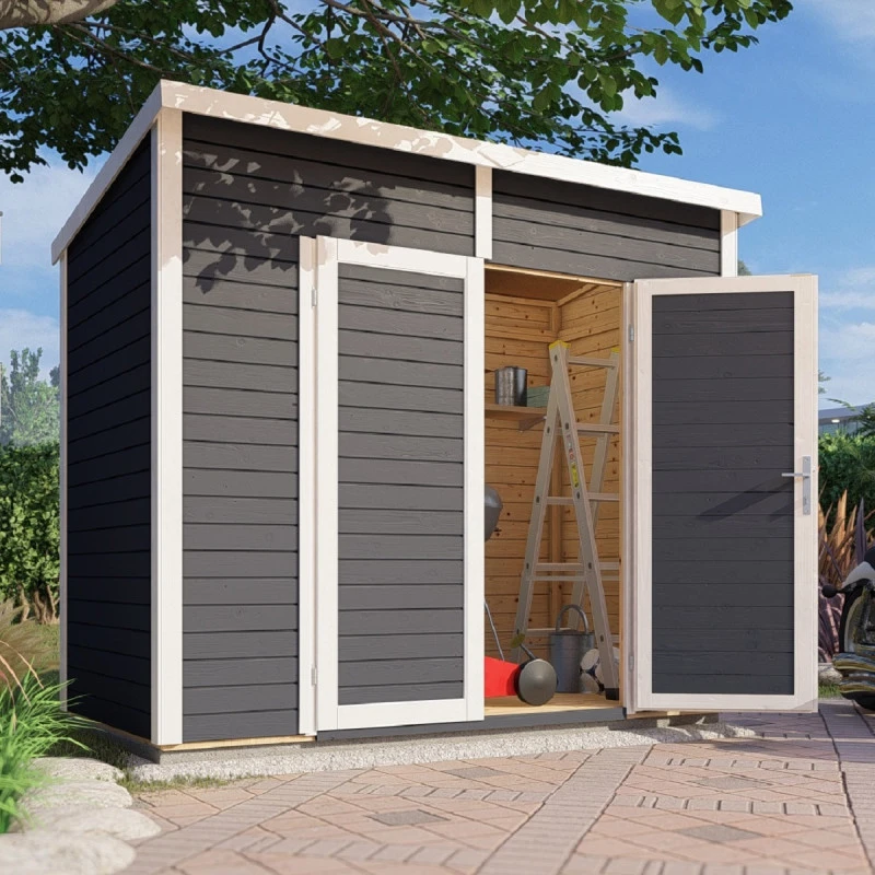 Abri De Jardin En Bois Anthracite 3,49m² Skur 2 + Plancher – Baltic 1 Abri De Jardin En Bois Anthracite 3,49m² Skur 2 + Plancher – Baltic