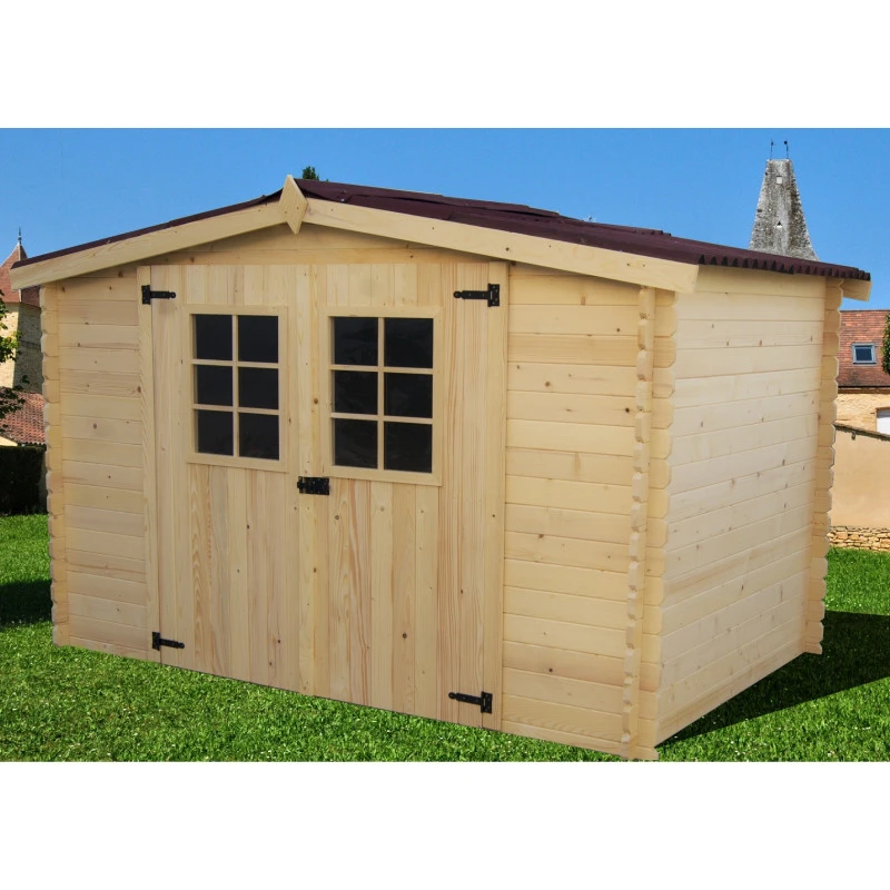 Abri De Jardin En Bois Brut 5,83m² Madriers 20mm - Habrita 4 Abri De Jardin En Bois Brut 5,83m² Madriers 20mm - Habrita – Image 4