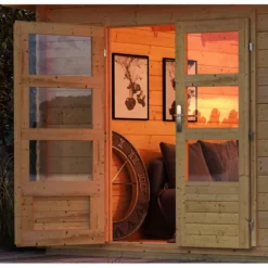 Abri De Jardin En Bois Massif 10,60m² Bastrup 7 – Karibu -Jardin Fournitures Soldes abri de jardin en bois massif 1060m bastrup 7 woodfeeling 5