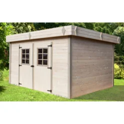 Abri De Jardin En Bois Massif 16,77m² Monopente – Madriers 28mm – Toiture En Bac Acier – Habrita -Jardin Fournitures Soldes abri de jardin en bois massif 1677m monopente madriers 28mm toiture en bac acier habrita 2