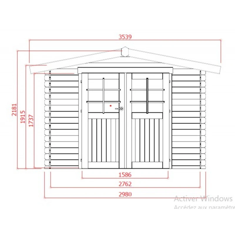 Abri De Jardin En Bois Massif 19mm Amberg Porte Double 7,39m² SOLID 2 Abri De Jardin En Bois Massif 19mm Amberg Porte Double 7,39m² SOLID – Image 2
