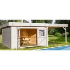 Abri De Jardin En Bois Massif 29,04m² Avec Terrasse – Madriers 28mm – Toiture En Bac Acier – Habrita -Jardin Fournitures Soldes abri de jardin en bois massif 2904m avec terrasse madriers 28mm toiture en bac acier habrita 2
