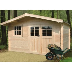 Abri De Jardin En Bois Massif 34mm Linz Avec Double Porte 15,05m² - SOLID
