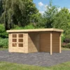 Abri De Jardin En Bois Massif 4,62m² Askola 2 Avec Appentis 240cm Et Paroi Arrière – Karibu