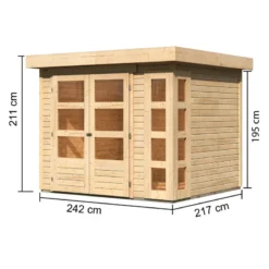 Abri De Jardin En Bois Massif 5,25m² Kerko 3 – Karibu -Jardin Fournitures Soldes abri de jardin en bois massif 525m kerko 3 woodfeeling 2