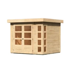 Abri De Jardin En Bois Massif 5,25m² Kerko 3 – Karibu -Jardin Fournitures Soldes abri de jardin en bois massif 525m kerko 3 woodfeeling 3
