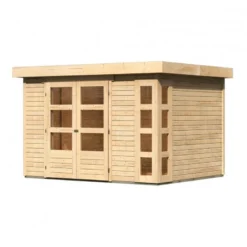Abri De Jardin En Bois Massif 7,43m² Kerko 5 – Karibu -Jardin Fournitures Soldes abri de jardin en bois massif 743m kerko 5 woodfeeling 2
