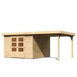 Abri De Jardin En Bois Massif 9,24m² Askola 6 Avec Appentis 240cm – Karibu -Jardin Fournitures Soldes abri de jardin en bois massif 924m askola 6 avec appentis 240cm woodfeeling 3