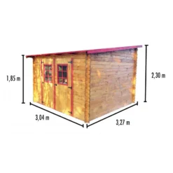 Abri De Jardin En Bois Massif 9,94m² Monopente – Madriers 28mm – Habrita -Jardin Fournitures Soldes abri de jardin en bois massif 994m monopente madriers 28mm habrita 1