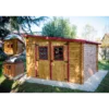 Abri De Jardin En Bois Massif 9,94m² Monopente – Madriers 28mm – Habrita