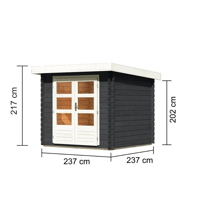 Abri De Jardin En Bois Massif Anthracite 5,62m² Bastrup 2 – Karibu 2 Abri De Jardin En Bois Massif Anthracite 5,62m² Bastrup 2 – Karibu – Image 2