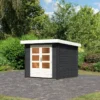 Abri De Jardin En Bois Massif Anthracite 5,62m² Bastrup 2 – Karibu