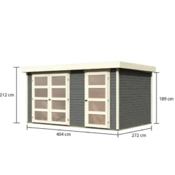 Abri De Jardin En Bois Massif Gris Terre 10,98m² Avec Cloison Intérieure Mühlentrup 2 – Karibu -Jardin Fournitures Soldes abri de jardin en bois massif gris terre 1098m avec cloison interieure muhlentrup 2 woodfeeling 2
