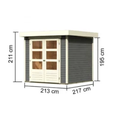Abri De Jardin En Bois Massif Gris Terre 4,62m² Askola 2 – Karibu 8 Abri De Jardin En Bois Massif Gris Terre 4,62m² Askola 2 – Karibu -Jardin Fournitures Soldes abri de jardin en bois massif gris terre 462m askola 2 woodfeeling 2