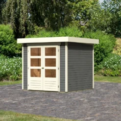 Abri De Jardin En Bois Massif Gris Terre 4,62m² Askola 2 – Karibu