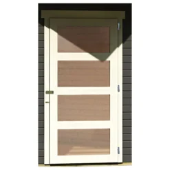 Abri De Jardin En Bois Massif Gris Terre 5,95m² Schwandorf 5 Avec Appentis 240cm Et Paroi Arrière – Karibu -Jardin Fournitures Soldes abri de jardin en bois massif gris terre 595m schwandorf 5 avec appentis 240cm et paroi arriere woodfeeling 4