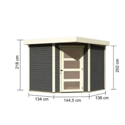 Abri De Jardin En Bois Massif Gris Terre 5,95m² Schwandorf 5 – Karibu -Jardin Fournitures Soldes abri de jardin en bois massif gris terre 595m schwandorf 5 woodfeeling 2