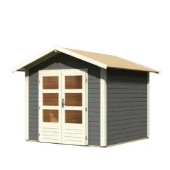 Abri De Jardin En Bois Massif Gris Terre 5,95m² Talkau 4 – Karibu -Jardin Fournitures Soldes abri de jardin en bois massif gris terre 595m talkau 4 woodfeeling 3