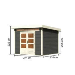 Abri De Jardin En Bois Massif Gris Terre 7,50m² Kandern 6 – Karibu -Jardin Fournitures Soldes abri de jardin en bois massif gris terre 750m kandern 6 woodfeeling 2