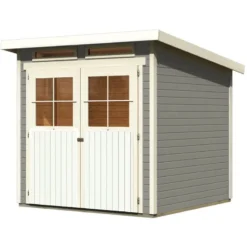 Abri De Jardin En Bois Vitrifié Gris 19mm 4.62m² Glücksburg 3 - Karibu -Jardin Fournitures Soldes abri de jardin en bois vitrifie gris 19mm 462m glucksburg 3 karibu 2