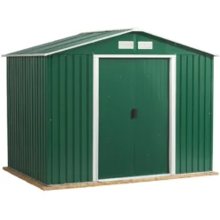 Abri De Jardin En Métal Vert Pin 4,78m² - DURAMAX + Kit D'ancrage -Jardin Fournitures Soldes abri de jardin en metal vert pin 478m duramax 2