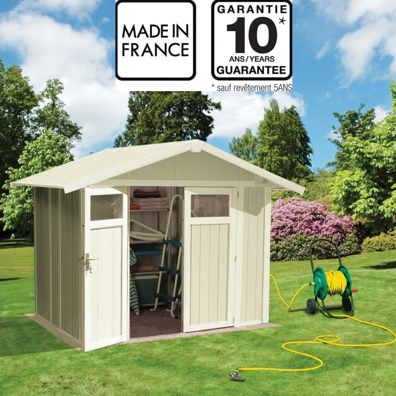 Abri De Jardin En PVC 4,9m² UTILITY Blanc Et Gris Vert Grosfillex + Kit Ancrage Offert 2 Abri De Jardin En PVC 4,9m² UTILITY Blanc Et Gris Vert Grosfillex + Kit Ancrage Offert – Image 2