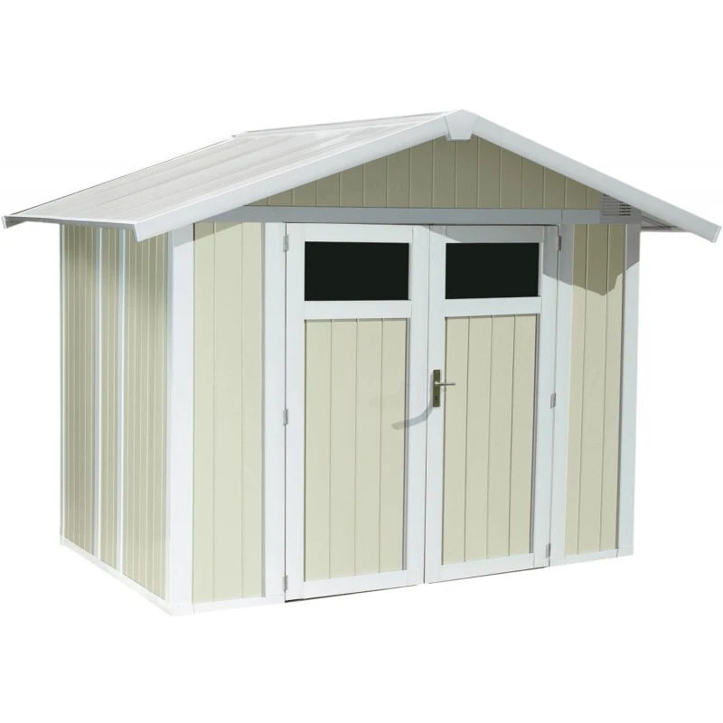 Abri De Jardin En PVC 4,9m² UTILITY Blanc Et Gris Vert Grosfillex + Kit Ancrage Offert 1 Abri De Jardin En PVC 4,9m² UTILITY Blanc Et Gris Vert Grosfillex + Kit Ancrage Offert