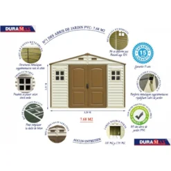 Abri De Jardin En PVC WoodStyle Premium 7,68m² Duramax -Jardin Fournitures Soldes abri de jardin en pvc woodstyle premium 768m duramax 2
