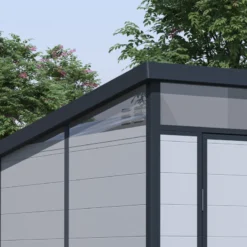 Abri De Jardin En Résine 3,24m² Gris Clair Toit Monopente Skylight + Plancher - Jobu -Jardin Fournitures Soldes abri de jardin en resine 324m gris clair toit plat skylight plancher jobu 2