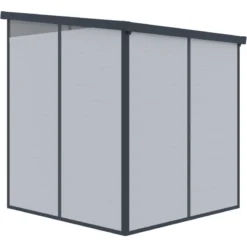 Abri De Jardin En Résine 3,24m² Gris Clair Toit Monopente Skylight + Plancher - Jobu -Jardin Fournitures Soldes abri de jardin en resine 324m gris clair toit plat skylight plancher jobu 3