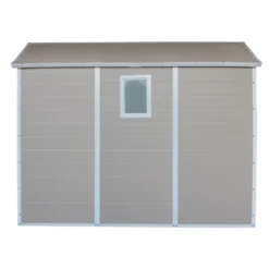 Abri De Jardin En Résine Beige 5,32m² + Kit De Fondation - JOBU -Jardin Fournitures Soldes abri de jardin en resine beige 532m kit de fondation jobu 4