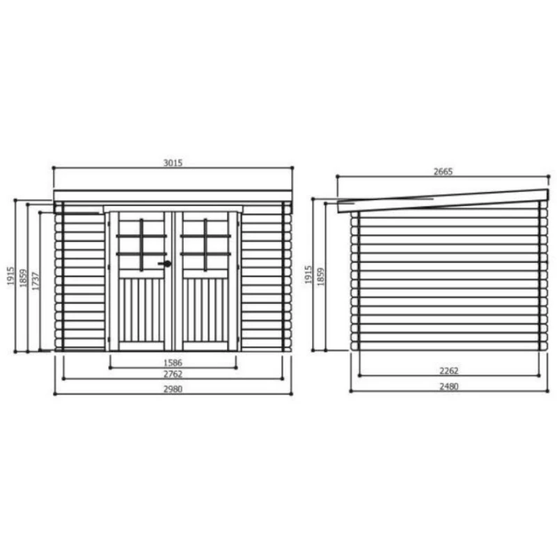 Abri De Jardin Jena 7,39m² En Bois Massif 19mm à Toit Monopente - SOLID 2 Abri De Jardin Jena 7,39m² En Bois Massif 19mm à Toit Monopente - SOLID – Image 2