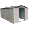 Abri De Jardin Métal 11m² WoodTouch Beige + Kit D'ancrage X-METAL