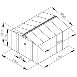Abri De Jardin Métal 9,66m² Imitation Bois Vieilli -Jardin Fournitures Soldes abri de jardin metal 966m imitation bois vieilli 2