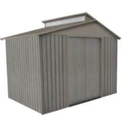 Abri De Jardin Métal Avec Puit De Lumière 5,44m² Imitation Bois Vieilli -Jardin Fournitures Soldes abri de jardin metal avec puit de lumiere 544m imitation bois vieilli 3