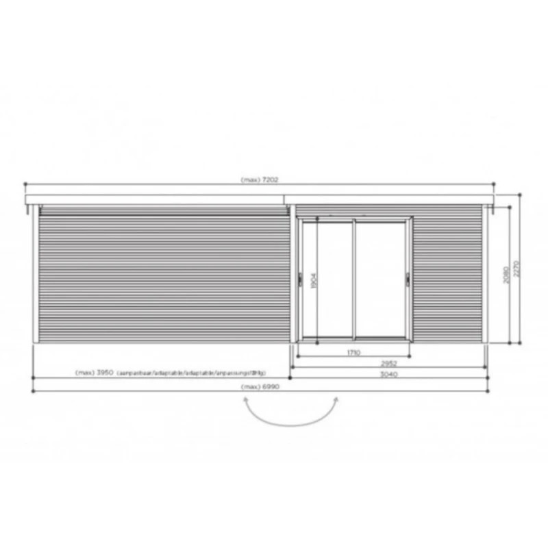 Abri De Jardin Sagres 23m² En Bois Massif 28mm Avec Terrasse Couverte - SOLID 2 Abri De Jardin Sagres 23m² En Bois Massif 28mm Avec Terrasse Couverte - SOLID – Image 2