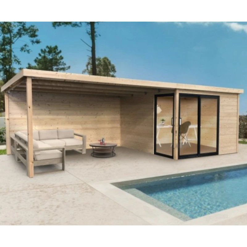 Abri De Jardin Sagres 23m² En Bois Massif 28mm Avec Terrasse Couverte - SOLID 4 Abri De Jardin Sagres 23m² En Bois Massif 28mm Avec Terrasse Couverte - SOLID – Image 4