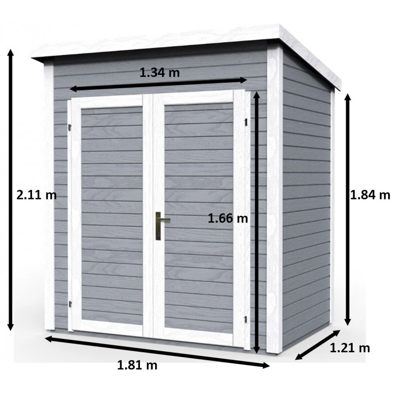 Abri De Jardin Skur 1 2,19m² + Plancher Traité Peint Gris Baltic 2 Abri De Jardin Skur 1 2,19m² + Plancher Traité Peint Gris Baltic – Image 2