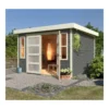 Abri De Jardin Toit Plat 6,55m² Bois Gris 19mm Mühlendorf 4 - Karibu