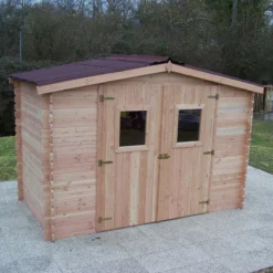 Abri De Jardin En Bois De Douglas 9,85m² DUBLIN 28mm + Couverture Onduline - HABRITA -Jardin Fournitures Soldes abri dublin 532m en madriers douglas 28mm sans plancher habrita 4