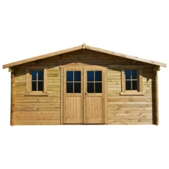 Abri En Bois Massif 16m² PLUS 28mm Traité Teinté Marron Gardy Shelter 10 Abri En Bois Massif 16m² PLUS 28mm Traité Teinté Marron Gardy Shelter -Jardin Fournitures Soldes abri en bois massif 16m plus 28mm traite teinte marron gardy shelter 4