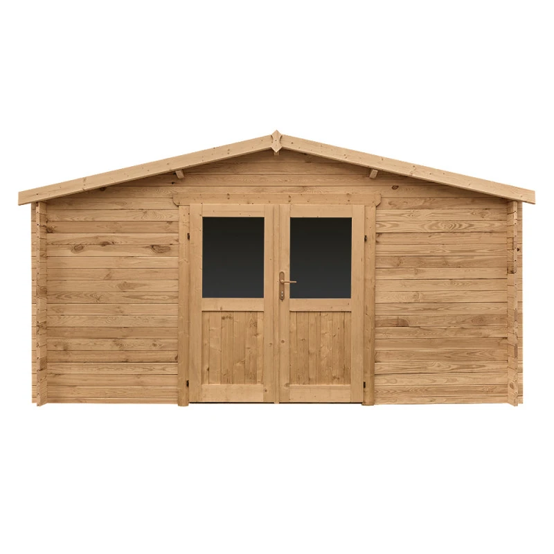 Abri En Bois Massif 16m² PRIMO 28mm Traité Teinté Marron Gardy Shelter 1 Abri En Bois Massif 16m² PRIMO 28mm Traité Teinté Marron Gardy Shelter