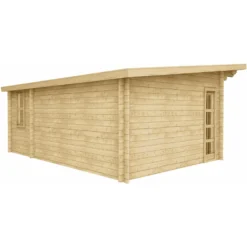 Abri En Bois Massif 22m² MODERNE - Madriers 40mm Gardy Shelter -Jardin Fournitures Soldes abri en bois massif 22m moderne madriers 40mm gardy shelter 4